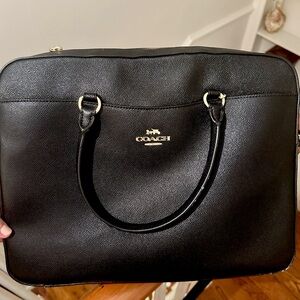 Coach black laptop bag